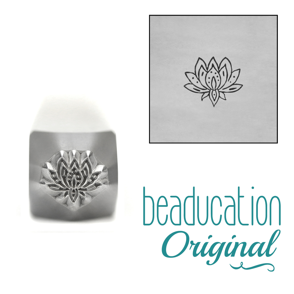Metal Stamping Tools Lotus Flower Metal Design Stamp, 6mm, Beaducation Exact Series by Stamp Yours